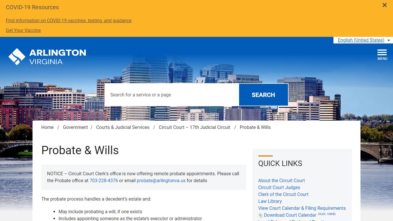 Probate & Wills – Official Website of Arlington County Virginia Government